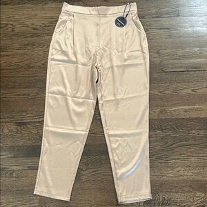 NWT - Sleek Satin Pants in Light Beige